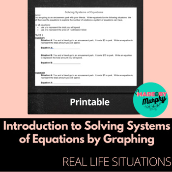 Preview of Intro to 8 EEC 7 & 8 - Introduction to Solving Systems of Equations by Graphing