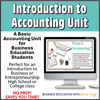 Preview of Intro to Accounting Basic Unit - Introduction Business or Entrepreneurship Class