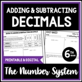 FREE Adding & Subtracting Decimals, 6th Grade Lesson Packe