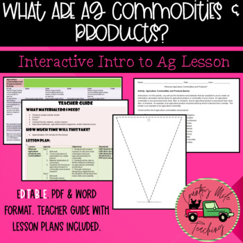Preview of Intro to Ag: Products from Agriculture-Complete Lesson
