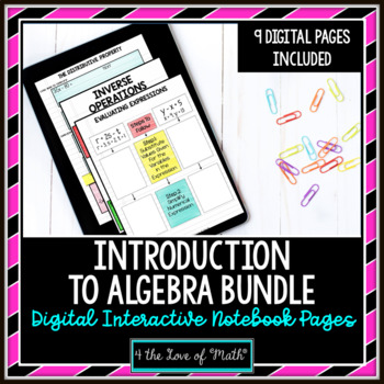 Preview of Intro to Algebra: Digital Interactive Notebook Page Bundle
