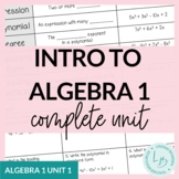 Intro to Algebra Unit Bundle (Algebra 1 Unit 1)