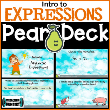 Preview of Intro to Algebraic Expressions Digital Activity for Pear Deck/Google Slides