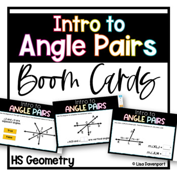 Preview of Intro to Angle Pairs- Geometry Boom Cards