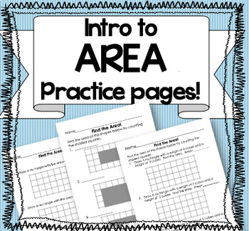 Preview of Intro to Area of Rectangles {3 Practice Pages!}