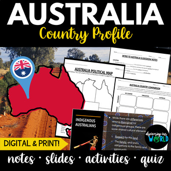 Preview of Australia Mini-Unit: Guided Notes | Activities | Quiz
