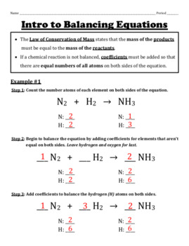 balancing chemical equations carson dellosa answer key