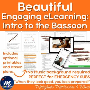 Preview of Intro to Bassoon Lesson Plans Paper Based and Digital Included No Prep