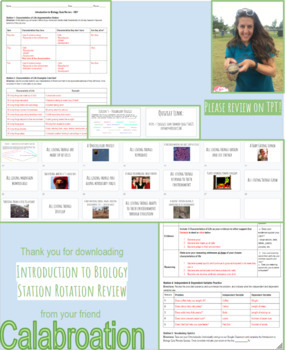 Preview of Intro to Biology Station Rotation Review (Characteristics of Life,Variables,etc)