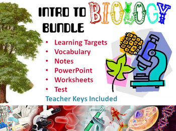 Preview of Intro to Biology (Study of Life) Bundle - Notes, PowerPoint, Worksheets, Test