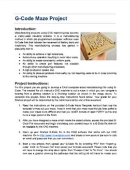 Preview of Intro to CNC Machining w/ G-Code Maze Unit (CAM/Engineering/CAD/Manufacturing)