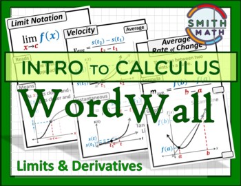 Preview of Intro to Calculus Word Wall