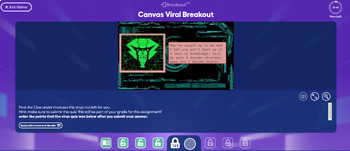 Preview of Intro to Canvas Digital Escape Room "Virus Attack"