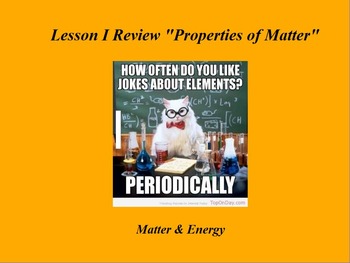 Preview of Intro. to Chemistry Lesson I ActivInspire Review "Properties of Matter"