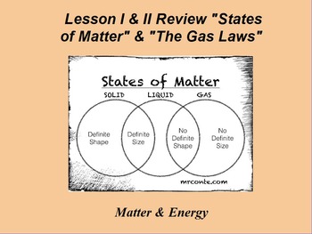 Preview of Intro. to Chemistry Lesson I & II ActivInspire Review "Matter & Gas Laws"