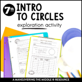 Intro to Circles Exploration Activity | Circumference & Di
