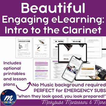Preview of Intro to Clarinet Lesson Plans Paper Based and Digital Included No Prep