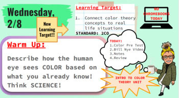 Preview of Intro to Color Theory: Unit Discussion Question & Activity SLIDES