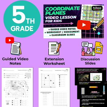 Preview of 5.G.A.1 & 2 | Intro to Coordinate Planes Activity Bundle with Video Lesson