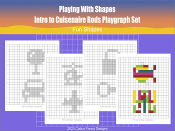 Preview of Intro to Cuisenaire Rods Playgraph Set Cars, Sea Life, Nature Shapes