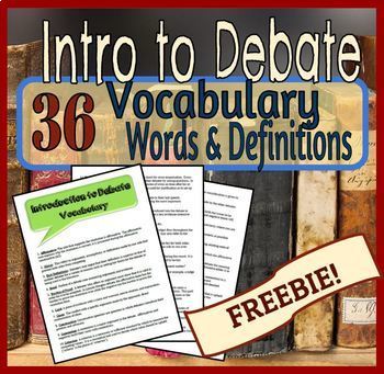 debate vocabulary worksheet