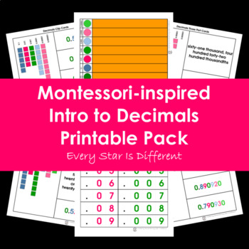 Preview of Intro to Decimals Printable Pack