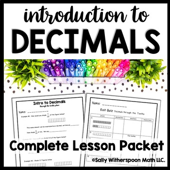 Preview of Introduction to Decimals through the Tenths Place, Decimal Place Value Worksheet