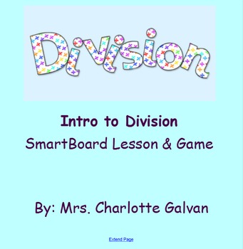 Preview of Intro to Division SmartBoard Lesson & Game