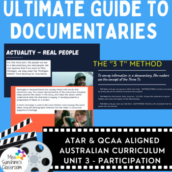 Preview of Intro to Documentary Guide Film Media Visual Literacy Middle Senior High ATAR
