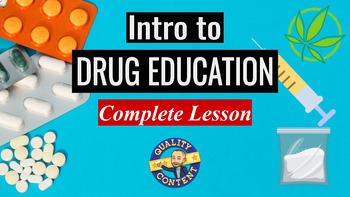 Preview of Intro to Drug Education - Complete Lesson Plan, Slides, Worksheets (40-50 min)