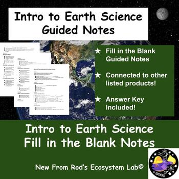 Preview of Intro to Earth Science Fill in the Blank Guided Notes w/Answer Key EDITABLE