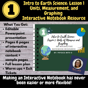 Preview of Intro to Earth Science Interactive Notebook Lesson 1 Units Measuring and Graphs