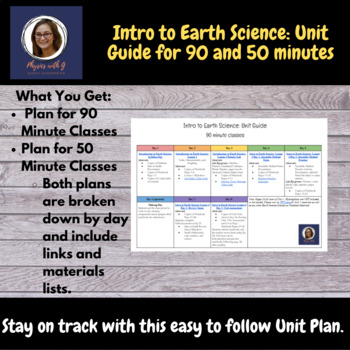 Preview of Intro to Earth Science Interactive Notebook Unit Guide for 50 and 90 Min Periods