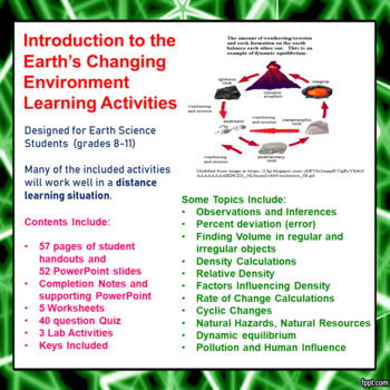 Preview of Intro to Earth's Changing Environment Learning Activities (Distance Learning)
