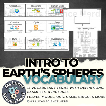 Preview of Intro to Earth's Systems Vocabulary - Word Wall, Matching, Frayer, & Activities
