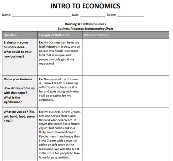 Preview of Intro to Economics 5/6th, Argumentative/Opinion Writing Prompt