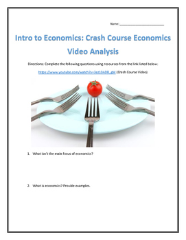 Preview of Intro to Economics: Crash Course Economics Video Analysis- with Key