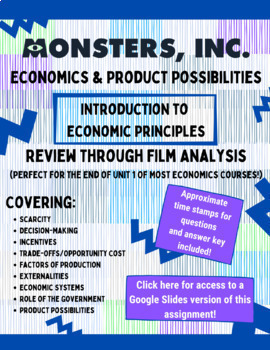 Preview of Intro to Economics Review | Monsters, Inc. Movie Guide! | Print/Digital Formats!
