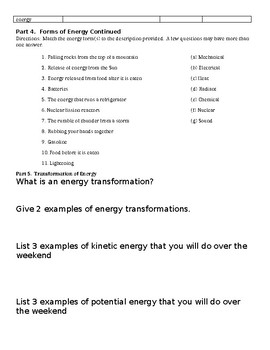 29+ Introduction to energy worksheet answer key ideas