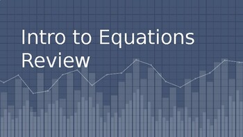 Preview of Intro to Equations Review