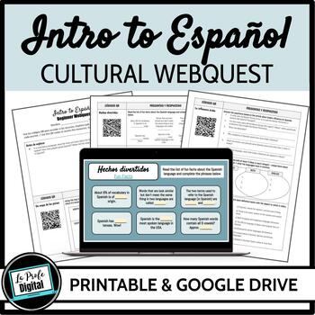 Preview of Intro to Español Webquest for Spanish 1 and 2 - Back to school culture lesson