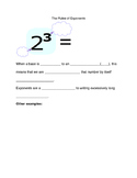 Intro to Exponent Rules Video Notes Sheet