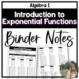 Intro to Exponential Functions - Binder Notes for Algebra 1