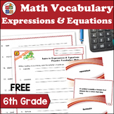 Intro to Expressions & Equations Vocabulary: Study Guide