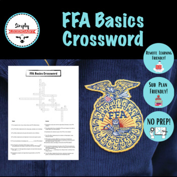 Preview of Intro to FFA Basics & Terms ONLINE Crossword- Remote Learning! Agriculture Ed
