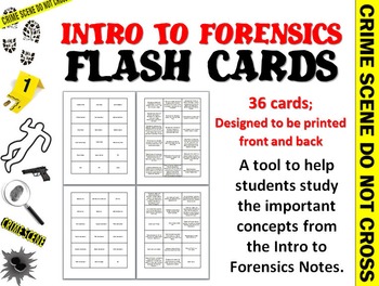 Preview of Intro to Forensic Science Flashcards *FREE