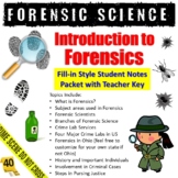 Intro to Forensic Science Notes: Student Fill-in Handout a