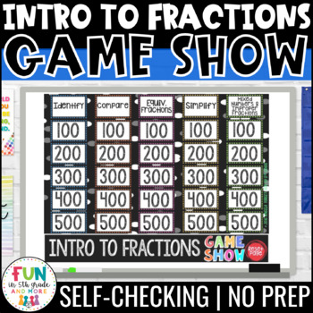 Preview of Intro to Fractions Game Show - Test Prep Math Review Game