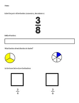 Preview of Intro to Fractions Review