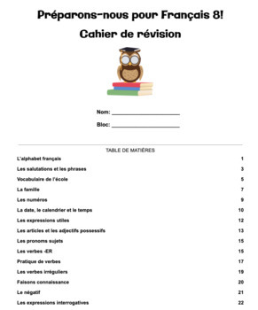 Preview of Intro to French (Beginner) Review Package